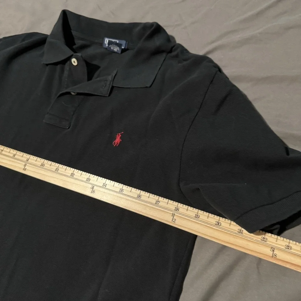 Vintage Polo Ralph Lauren Black Pony Classic Fit Cotton Polo Shirt XL